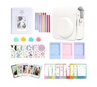 Aisnyho Mini 13 accesorios para cámara Instax Mini 13, incluye funda para cámara, álbum de fotos y marcos, filtro de colores + bonitas calcomanías de borde de película, Blanco arcilla, Colorido