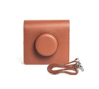 Aisnyho Wide EVO - Funda protectora de piel sintética para cámara Instax Wide Evo con correa para el hombro, marrón, funda protectora de poliuretano