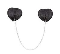 Aisoway 1 Par Atractivo De Las Mujeres del Pezón Negro De La Cubierta del Silicón del Diamante De Mama Pecho Cadena Pega Los Pétalos De La Forma del Corazón De Cosplay del Pezón Pegatinas