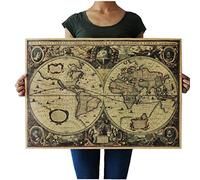 Aisoway Cartas De Papel Navegación Mundo De La Vendimia Pared De Edad Retro Arte De Papel Pintura del Cartel De Mapas Mapa Inicio Garaje Decoración Art Prints