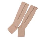 Aisoway Unisex De La Cremallera De Compresión Calcetines Punta Abierta Pata De Apoyo Rodilla Pega Médica Para Mujeres Hombres