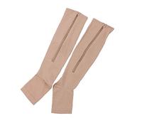 Aisoway Unisex De La Cremallera De Compresión Calcetines Punta Abierta Pata De Apoyo Rodilla Pega Médica Para Mujeres Hombres