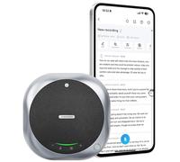 AISPEECH Altavoz Bluetooth M6 para conferencias con transliteración alimentada por IA, 6 micrófonos, Tiempo de Llamada de 25 Horas