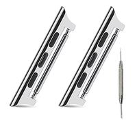 AISPORTS Compatible con Apple Watch 38mm 40mm Adaptador,Conector Estiramiento Adaptador de Acero Inoxidable Cierre de Conexión Metal con Barra de Resorte para Apple Watch SE/iWatch Series 6/5/4/3/2/1