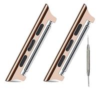 AISPORTS Compatible con Apple Watch 42mm 44mm Adaptador,Conector Estiramiento Adaptador de Acero Inoxidable Cierre de Conexión Metal con Barra de Resorte para Apple Watch SE/iWatch Series 6/5/4/3/2/1