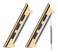 AISPORTS Compatible con Apple Watch 42mm 44mm Adaptador,Conector Estiramiento Adaptador de Acero Inoxidable Cierre de Conexión Metal con Barra de Resorte para Apple Watch SE/iWatch Series 6/5/4/3/2/1