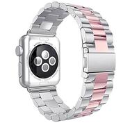 AISPORTS Compatible con Apple Watch Correa 41mm 40mm 38mm Mujeres, Pulsera Deportiva de Acero Inoxidable Ajustable Hebilla de Metal Correa de Repuesto para Apple Watch SE/iWatch Series 7/6/5/4/3/2/1