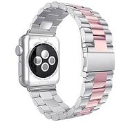 AISPORTS Compatible con Apple Watch Correa 45mm 44mm 42mm Mujeres, Pulsera Deportiva de Acero Inoxidable Ajustable Hebilla de Metal Correa de Repuesto para Apple Watch SE/iWatch Series 7/6/5/4/3/2/1