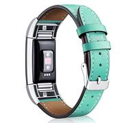 AISPORTS Compatible con Fitbit Charge 2 Correa, Fitbit Charge 2 Correa Cuero Suave Transpirable Pulsera Deportiva Hebilla de Metal Pulsera Correa de Reemplazo para Fitbit Charge 2 Fitness Tracker