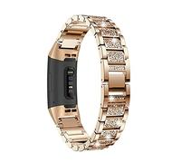 AISPORTS Compatible con Fitbit Charge 3 Correa/Fitbit Charge 4 Correa, Crystal Bling Glitter Joyas de Diamantes Pulsera Deportiva Ajustable Pulsera de Metal Correa de Repuesto para Fitbit Charge 3/4