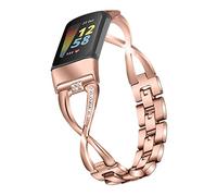 AISPORTS Compatible con Fitbit Charge 5 Correa para Mujer, Crystal Bling Glitter Diamond Rhinestones Joyas Metal Pulsera Ajustable Pulsera Correa de Repuesto para Fitbit Charge 5 Fitness Tracker