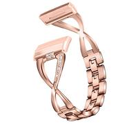 AISPORTS Compatible con Fitbit Sense 2 Correa/Fitbit Versa 4 Correa para Mujer, Crystal Bling Glitter Diamond Rhinestones Jewelry Metal Pulsera Pulsera Correa de repuesto para Fitbit Sense 2/Versa 4