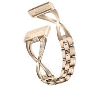 AISPORTS Compatible con Fitbit Sense 2 Correa/Fitbit Versa 4 Correa para Mujer, Crystal Bling Glitter Diamond Rhinestones Jewelry Metal Pulsera Pulsera Correa de Repuesto para Fitbit Sense 2/Versa 4