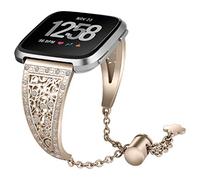 AISPORTS Compatible con Fitbit Versa 2 Correa de Cuero para Mujeres y Hombres, Elegante Deportiva de Pulsera Transpirable Correa de Repuesto para Reloj Inteligente Fitbit Versa 2/Versa/Versa Lite