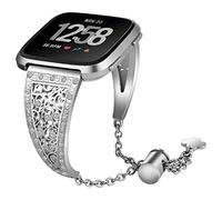 AISPORTS Compatible con Fitbit Versa 2 Correa de Cuero para Mujeres y Hombres, Elegante Deportiva de Pulsera Transpirable Correa de Repuesto para Reloj Inteligente Fitbit Versa 2/Versa/Versa Lite