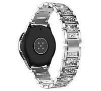 AISPORTS Compatible con Samsung Galaxy Watch 3 41mm Correa, 20mm de Liberación Rápida Bling Glitter Diamond Jewelry Pulsera Pulsera de Metal Correa de Repuesto para Galaxy Watch 42mm /Active 2/Active
