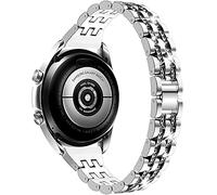 AISPORTS Compatible con Samsung Galaxy Watch 3 Correa de 41mm, 20mm de Liberación Rápida,Delgada,Brillante,Joyería,Pulsera Hebilla de Metal, Correa de Repuesto para Galaxy Watch 42mm/Active2/Active