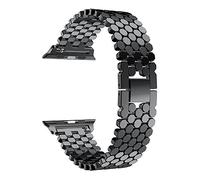 AISPORTS Compatible para Apple Watch Correa de 44mm, iWatch Series SE/6/5/4/3/2/1 Correa de Acero Inoxidable con Metal Correa de Repuesto para Apple Watch de 42mm 44mm Serie SE/6/5/4/3/2/1, Negro