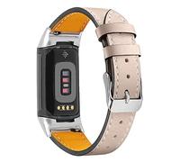 AISPORTS Correa de Cuero Compatible con Fitbit Charge 5 Correa, Pulsera de Cuero Suave y Transpirable Pulsera de Metal con Hebilla Clásica Correa de Repuesto para Fitbit Charge 5 Activity Tracker