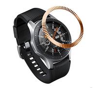 AISPORTS Diseñoo de Bisel Compatible con Samsung Galaxy Watch 46mm Cubierta Adhesiva de Bucle de Bisel Antiarañazos de Acero Inoxidable Bisel Carcasa Protectora para Samsung Gear S3 Frontier/Classic