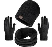 Aisprts Beanie Bufanda Guantes Set de Invierno para Hombre y Mujer de Bufanda Conjunto de Guantes de Pantalla Táctil Punto Bufa Sombrero de Invierno Gorras Con Bufanda