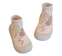 Aisprts Zapatos de Calcetines Bebé Zapatos Primeros Pasos Antideslizantes Unisex, Lindos Calcetines de Niño de Dibujos Animados con Suela, T1 Rosa, 6-12 Meses