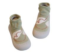 Aisprts Zapatos de Calcetines Bebé Zapatos Primeros Pasos Antideslizantes Unisex, Lindos Calcetines de Niño de Dibujos Animados con Suela, T1 Verde, 6-12 Meses