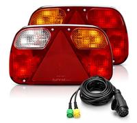 Aissom 2PCS Pilotos Traseros Remolque,12V Juego de Pilotos Traseros Remolque 13 PinesLuces Traseras Remolque con 6 Funciones e Juego de Cables de 5.5m,Certificado E11 para Camión Caravana Tractor