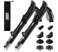 AISUNOURDOOR - Bastones de senderismo ligeros y ajustables, de aluminio, plegables, para viajes, senderismo o caminar, para mujeres y niños, con un impermeable desechable