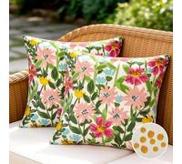 Aisybaklyn Funda de Cojines Exterior Impermeable Fundas de Almohada Limón Sofa Decorativo Lino de Imitación Duradero Cremallera Oculta para Jardin Terraza Salon Silla Cama Oficina 40x40 cm 4 Piezas