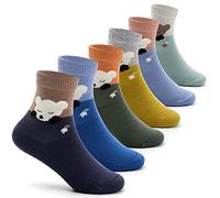 Aisyee Calcetines de algodón sin costuras para niños, calcetines coloridos de un cuarto, paquete múltiple, 6 pares, Mix 8046B, 8-10 años