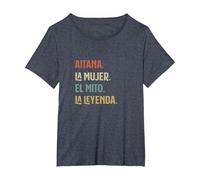 Aitana la Mujer Mito y Leyenda Divertido Personalizado Camiseta, Mujer Tallas Grandes, Azul Jaspeado, 2XL Grande
