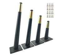 AITEKODVG 4 Muebles de Metal de Paquete Partes de reemplazo de Bricolaje para la Cama de la Mesa Silla del sofá de la Cama Oblicua Soporte de gabinete cónico Pies de 25 cm de Oro Negro