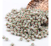 AITEKODVG 900/1500/4500pcs 3/4/5 mm Azul Blanco Rayado Colas de Vidrio de Vidrio, Cuentas de Semillas Vintage, Joyas, Manualidades de Bricolaje, Collar de Pulsera