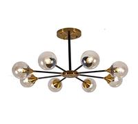 AITEKODVG Lámpara de araña de ADN con 8 luces, lámpara de araña nórdica moderna de frijol mágico, lámpara colgante industrial para cocina, comedor, sala de estar, platino ámbar.8 luces