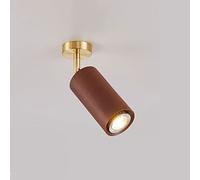 AITEKODVG Lámpara de Pared, Foco de Techo con Seguimiento Fijo LED Lámpara de Punto Acento de Montaje en Superficie Ajustable de 360 ° + 180 °/Nogal-6000K/1-