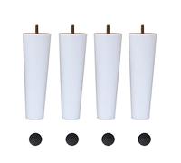 AITEKODVG Muebles de Madera sólida Juego de Patas de 4 m8 Pernos de Perno con Patas de reemplazo de Madera Blanca para el sofá del gabinete de la Cama Mesa de sillón de 20 cm/7.9in