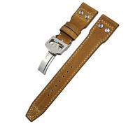 AITEKODVG Rival de 21 mm La banda de reloj de cuero genuina para el IWC Big Pilot Top Gun Watch IW3777 Correa de cuero de piel de ternera