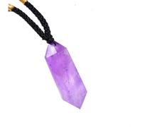 AITELEI Colgantes de Cristal curativo de Amatista Natural, Collar con Colgante de Piedras Preciosas de Doble Punta, joyería de Chakras para Hombres y Mujeres