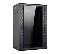 aiten data Armario Rack Mural 19" 18U Medidas: 600 x 450 x 910 mm. Incluye Bandeja Fija, 1 Ventilador de Techo de 120 mm, Tornillos de Montaje y 2 Llaves.