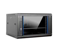 Aiten Data Armario Rack Mural 19" 6U Medidas 600 x 600 x 370 mm Montado, con Accesorios. Incluye Bandeja Fija, 2 Escuadras Laterales en L, 1 Ventilador de 120 mm, Tornillos de Montaje y 2 Llaves