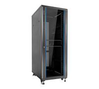 Aiten Data Armario Rack Suelo 19" 32U 600 x 600 x 1615 mm Montado con Accesorios: 2 Bandejas Fijas, 4 Ventiladores 120 mm, 1 PDU con 8 Puertos de 1U, Patas, Ruedas y Llaves