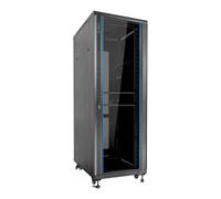 Aiten Data Armario Rack Suelo 19" 37U 600 x 600 x 1840 mm Montado con Accesorios: 2 Bandejas Fijas, 4 Ventiladores 120 mm, 1 PDU con 8 Puertos de 1U, Patas, Ruedas y Llaves