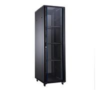 Aiten Data Armario Rack Suelo 19" 42U 800 x 800 x 2060 mm Montado con Accesorios: 2 Bandejas Fijas, 4 Ventiladores 120 mm, 1 PDU con 8 Puertos de 1U, Patas, Ruedas y Llaves
