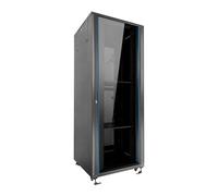 Aiten Data Armario Rack Suelo 19" 47U 600 x 600 x 2285 mm Montado con Accesorios: 2 Bandejas Fijas, 4 Ventiladores 120 mm, 1 PDU con 8 Puertos de 1U, Patas, Ruedas y Llaves