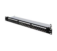 Aiten Data Patch Panel/Panel de Parcheo Blindado, 24 Puertos 1U Cat 6 FTP para Armarios Rack, con Numeración de Tomas, Bridas y Tornillos de Instalación