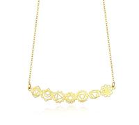 AITENME Collar de 7 chakras dorado para mujer, cadena de yoga y reiki con colgante de curación para meditación, amuleto de cumpleaños, regalo de cumpleaños, Acero inoxidable