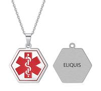 AITENME Collar de alerta médica para mujer, collar de identificación médica ajustable de acero inoxidable con colgante de cadena de placa de perro grabado personalizado, Acero inoxidable, No es una