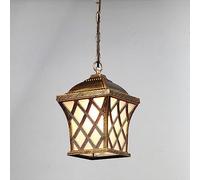 AITEXI Lámpara colgante europea con cadena ajustable, farol colgante for exterior, montaje en techo, luz de porche for puerta de entrada de Patio (Color : Bronze, Size : Large)