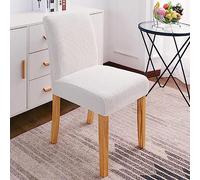 AITIHYA Funda de Tela para Silla con Respaldo bajo, Fundas elásticas para sillas de Comedor, Fundas para sillas de Licra para Cocina/Oficina-Blanco, Respaldo bajo 38-48cm